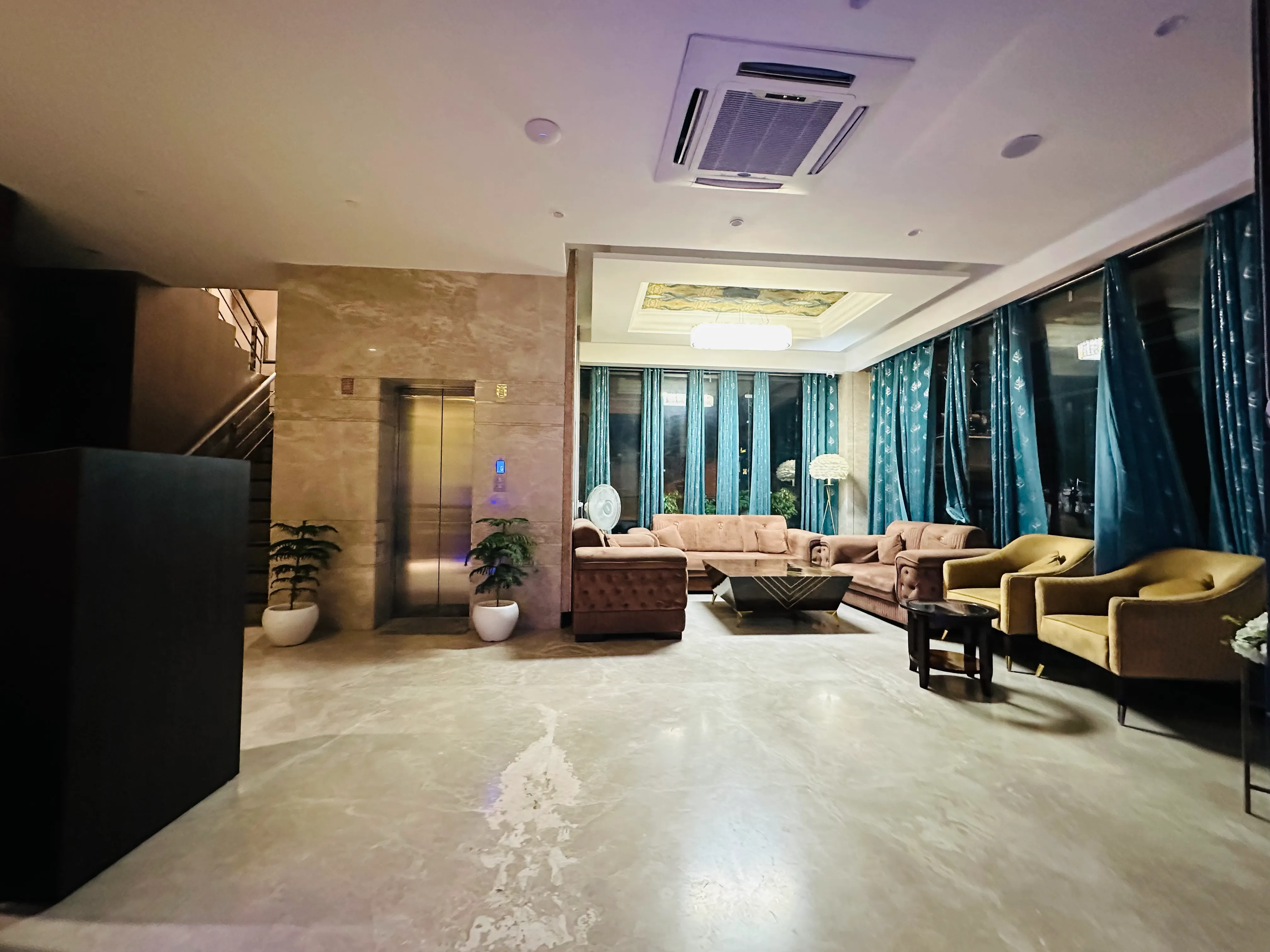 Spacious Hotel Lobby Lounge